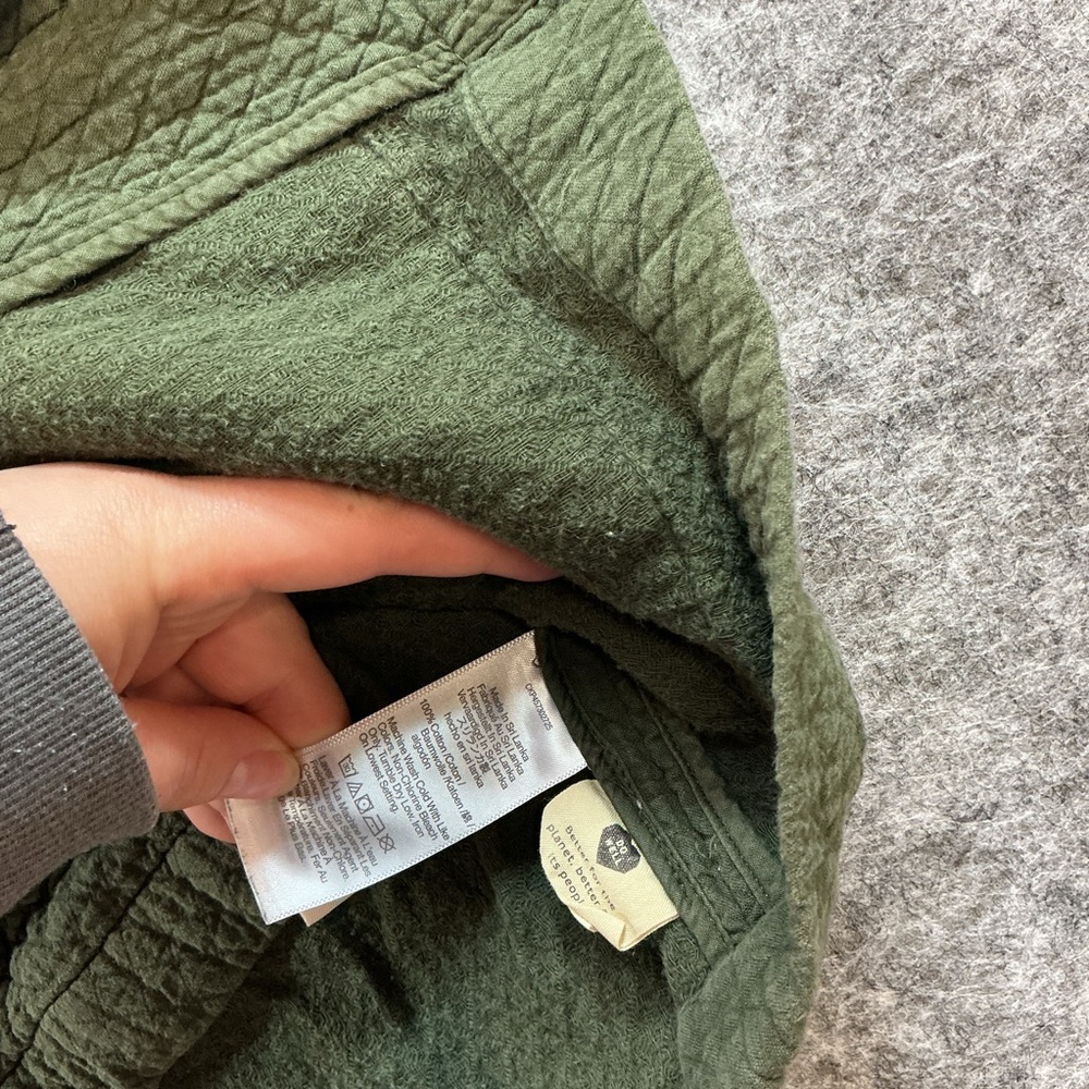 Madewell Thick Muslin Quilted Oversized Earthy Green 100% Cotton Blazer - Picture 4 of 4